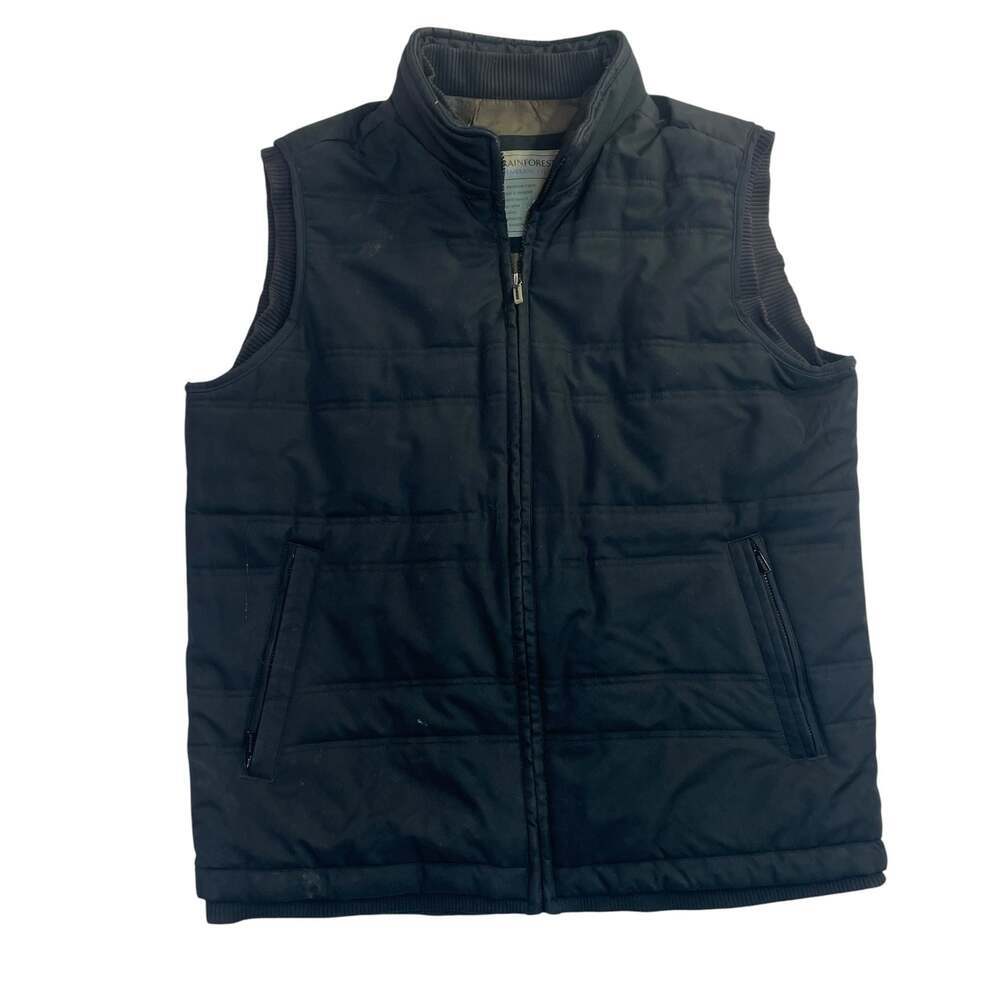 Rainforest Membrane System Black Quilted Full Zip Vest Men’s Large